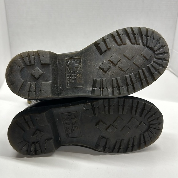 Dr Martens Docs Leonore Leather Chelsea Ankle Boots Faux Fur Trim Black Size 5 - Picture 6 of 8